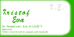 kristof eva business card